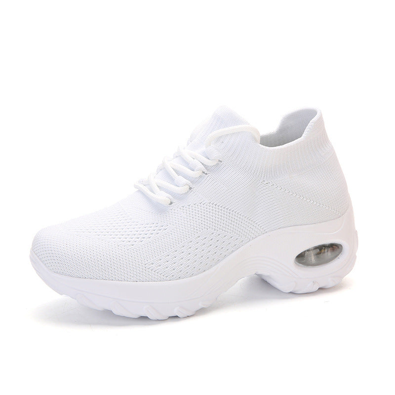 Sarah Express Breathable Lightweight Knit Sock Sneakers White
