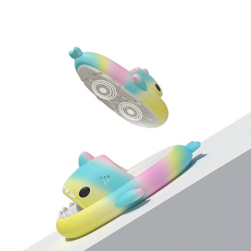 Sarah Express Gradient Rainbow Shark Slide Sandals