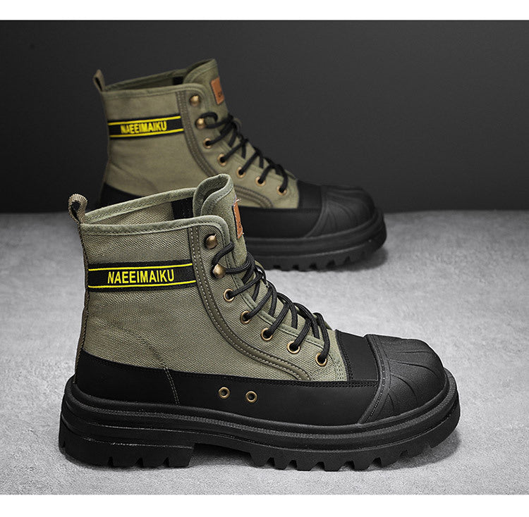 Sarah Express Canvas Casual Lace-Up Work Boots