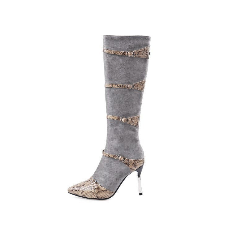 Sarah Express Pointed Toe Knee High Stiletto Boots