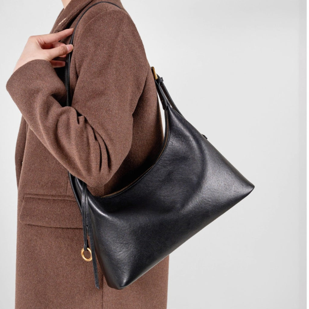 Sarah Express Structured Full-Grain Leather Shoulder Bag