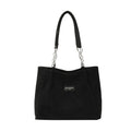 Sarah Express Structured Leopard Print Tote Shoulder Bag Black