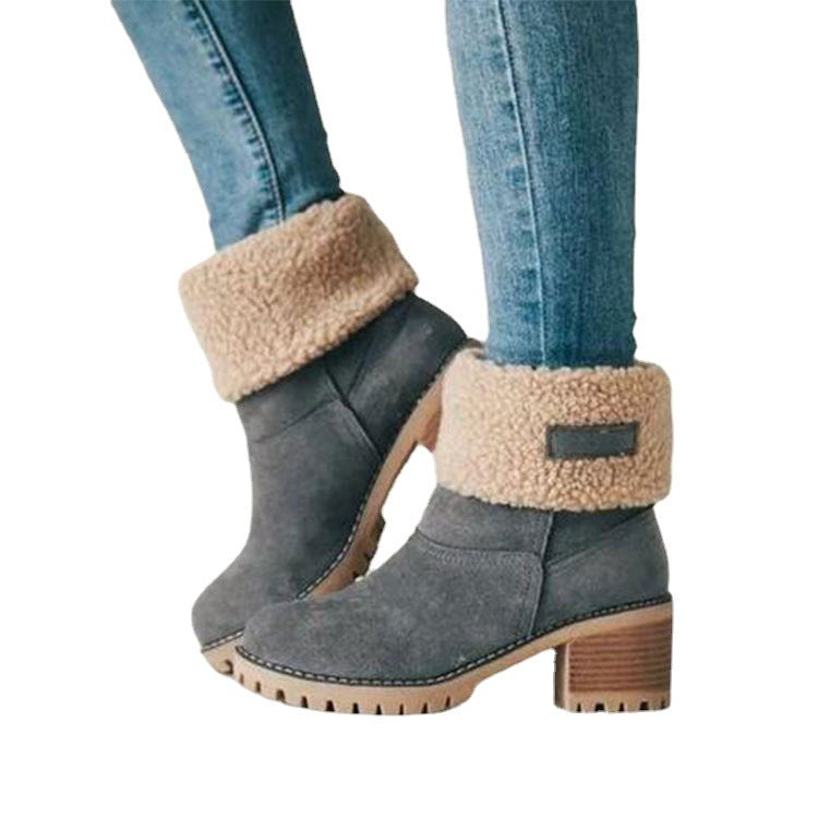 Sarah Express Suede Platform Ankle Boots with Plush Lining