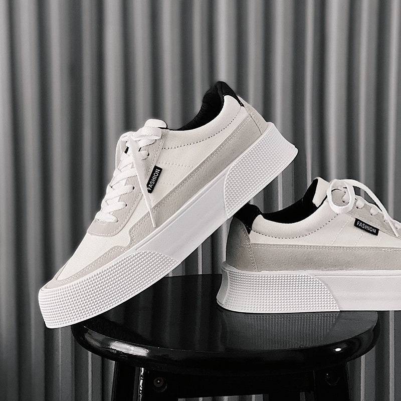 Sarah Express Casual Canvas Platform Sneakers White