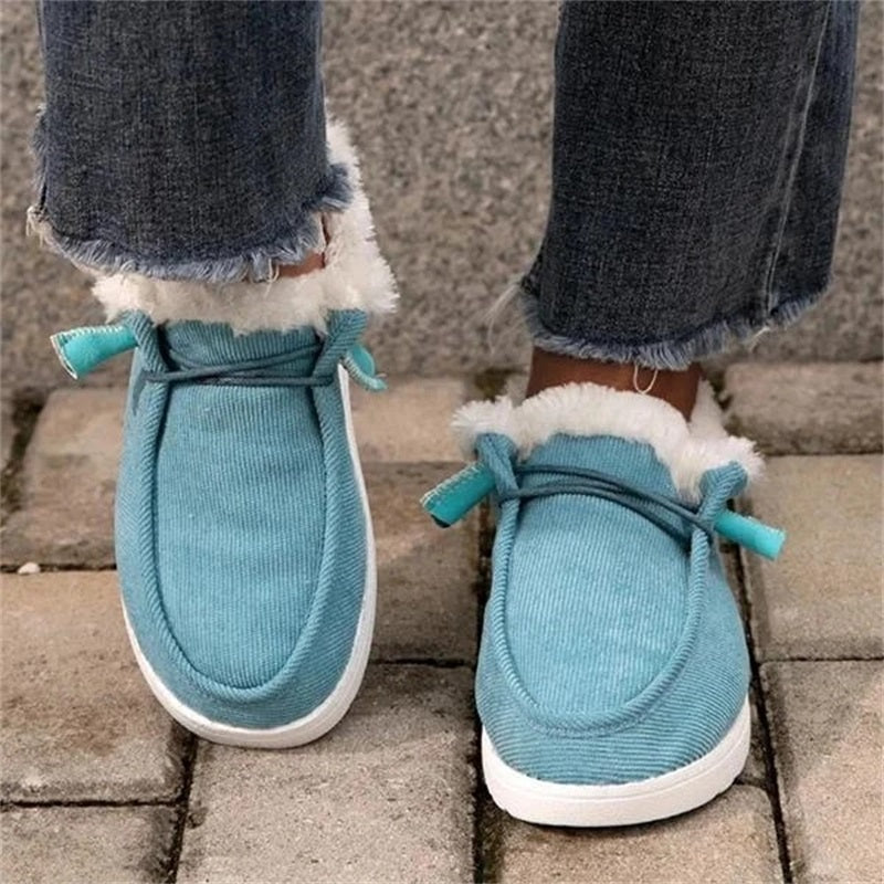 Sarah Express Plush Lined Corduroy Winter Ankle Boots