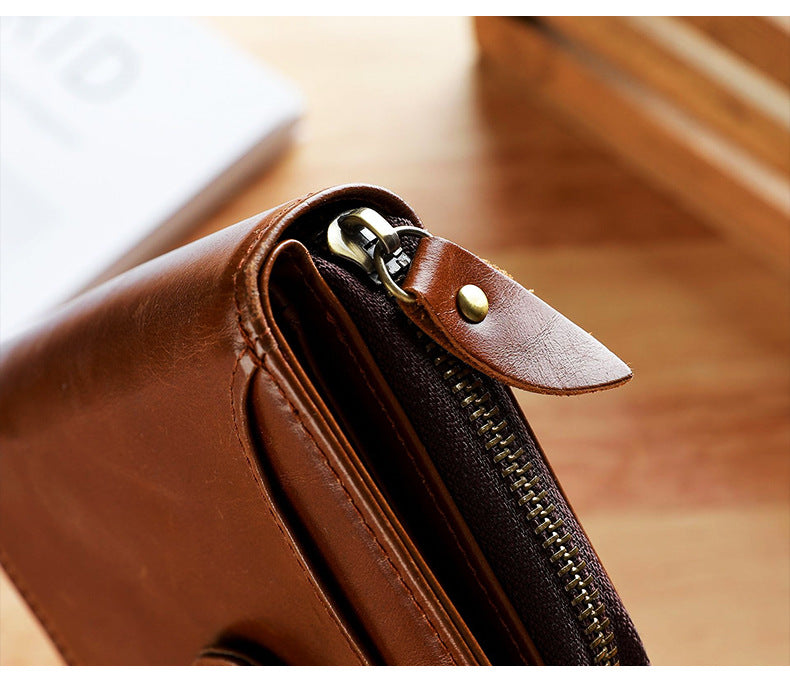 Sarah Express Men's First Layer Leather Short Wallet