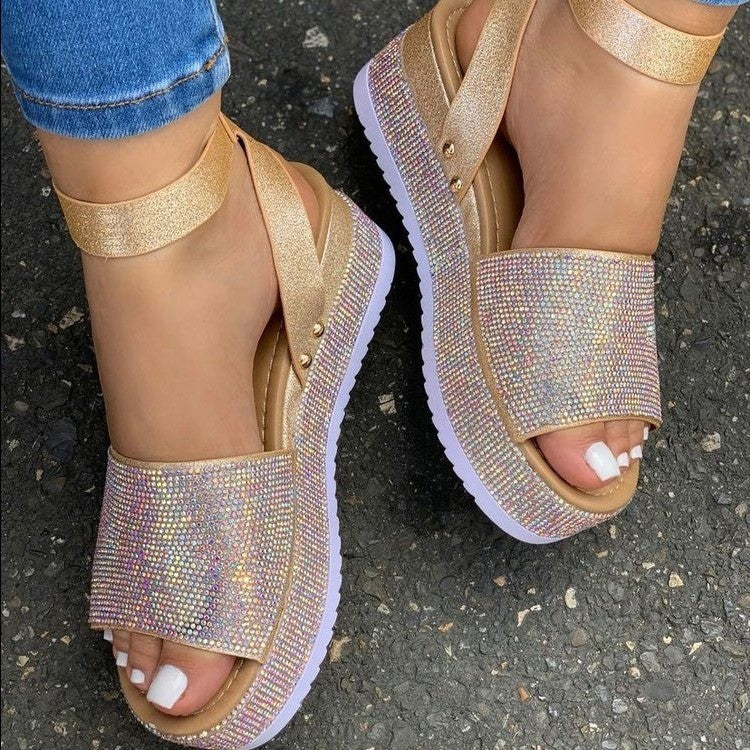 Sarah Express Rhinestone Platform Sandals for Women