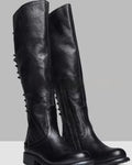 Sarah Express Over-the-Knee Zip-up Chunky Heel Boots Black
