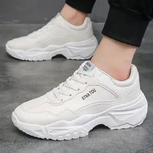 Sarah Express Men's Low-Top Casual Running Sneakers White