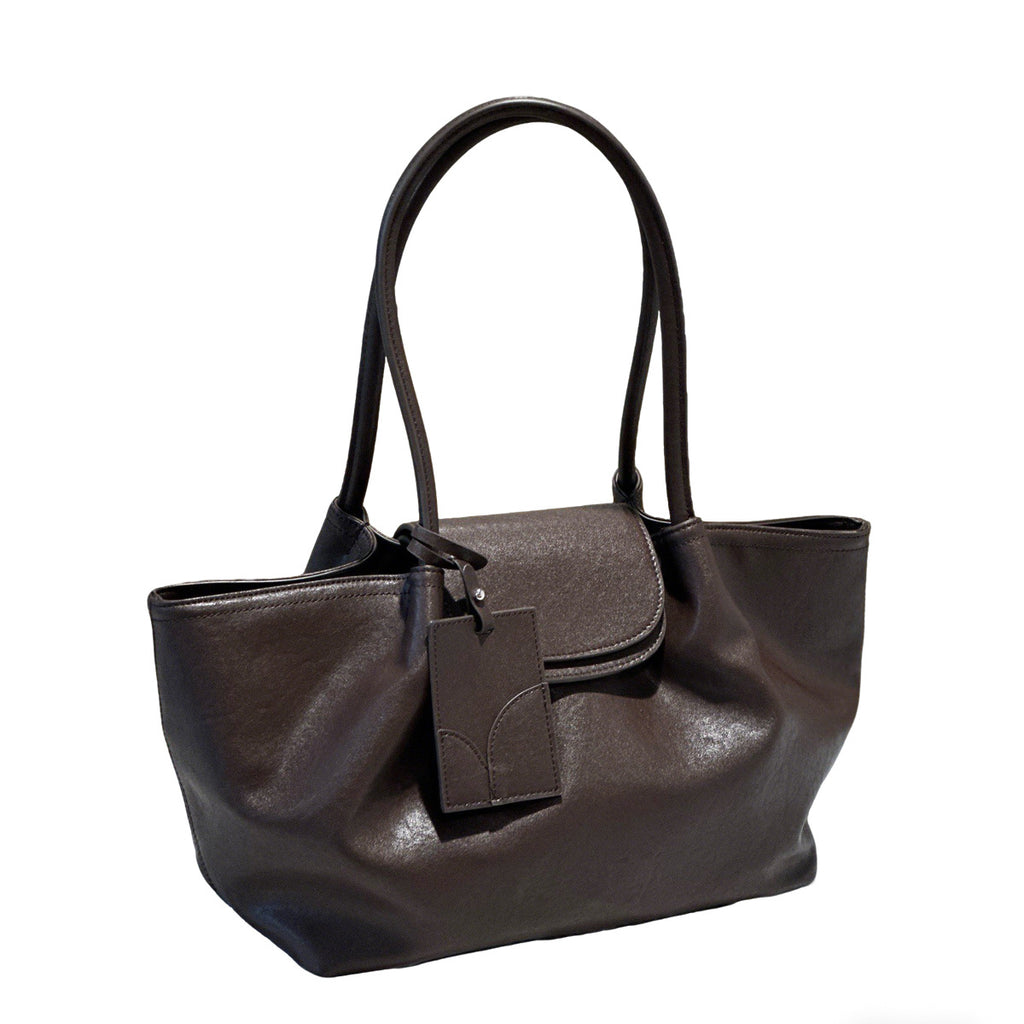 Sarah Express Genuine Leather Flap Tote Bag