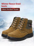 Sarah Express Men's Sheepskin-Lined Leather Winter Boots Brown
