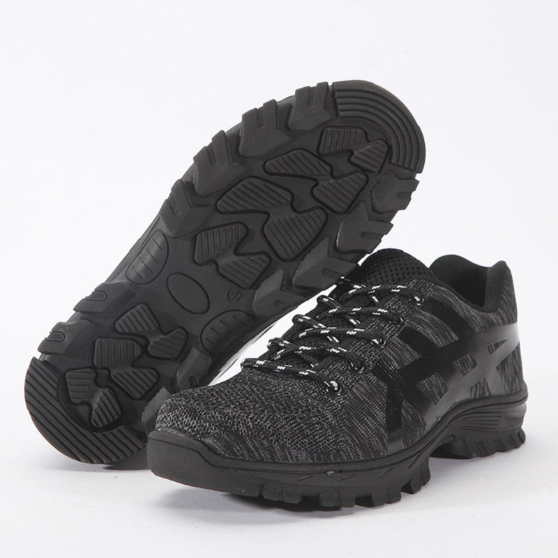 Sarah Express Steel Toe Breathable Mesh Work Sneakers Black