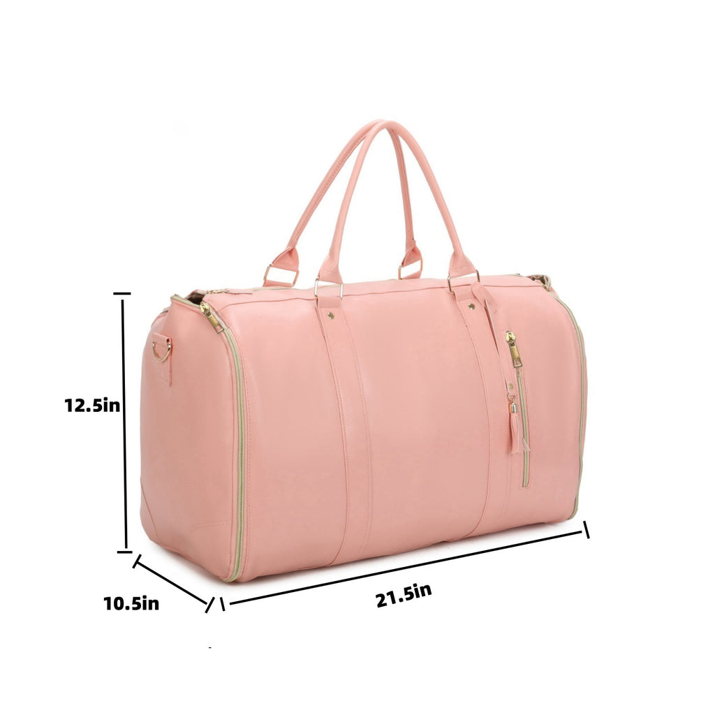 Sarah Express Foldable PU Leather Travel Garment Bag Pink