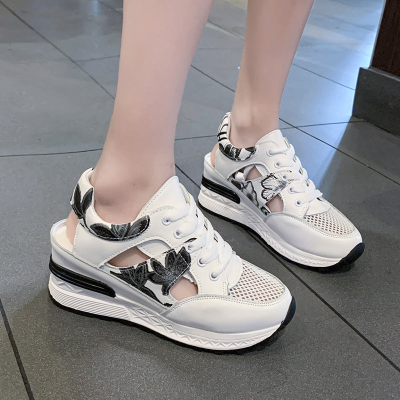 Sarah Express Breathable Mesh Cutout Thick Soled Sneakers