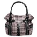 Sarah Express Plaid Crossbody Bag with Rivet Details Pink Plaid