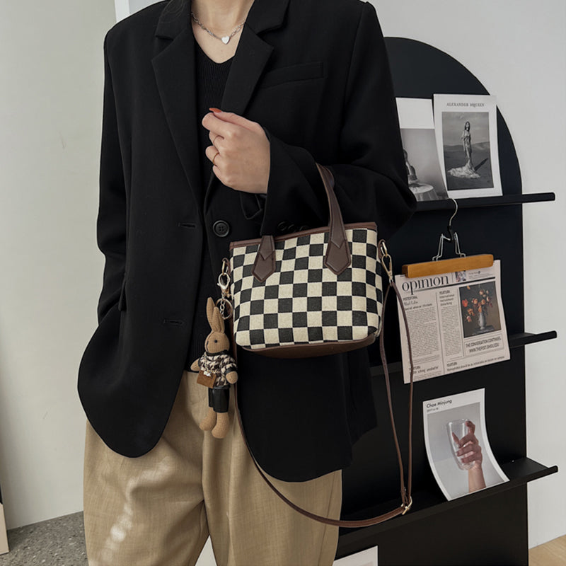 Sarah Express Houndstooth Structured Shoulder Messenger Bag