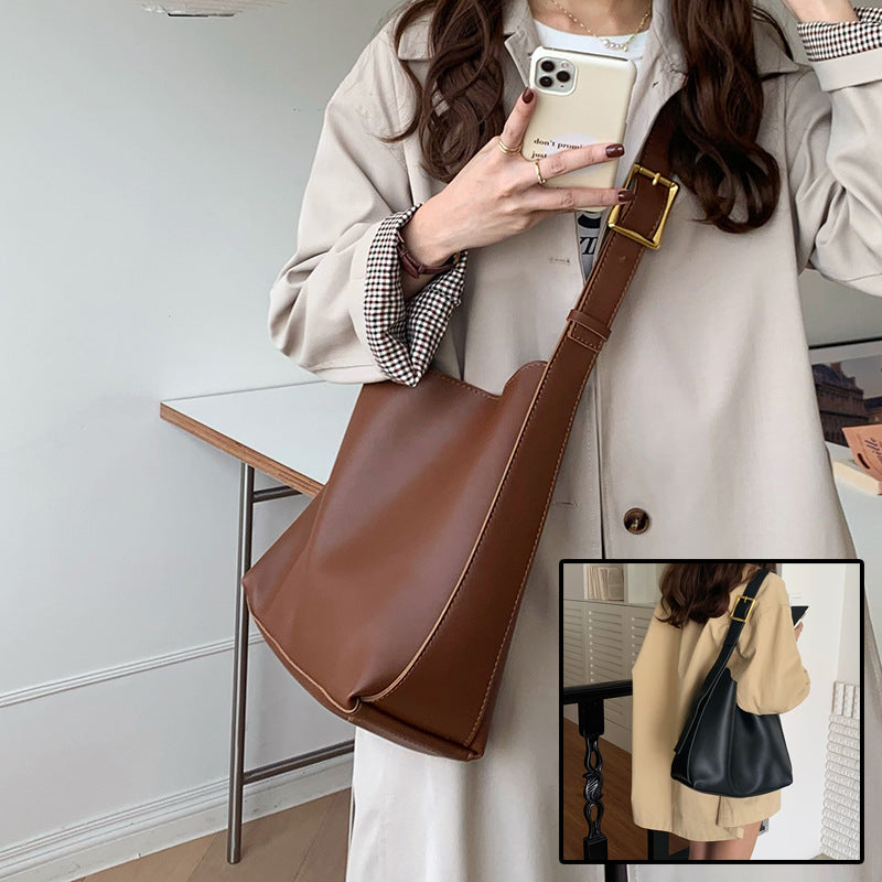 Sarah Express Minimalist PU Leather Vertical Shoulder Bag