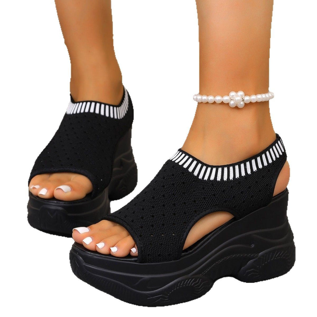 Slip-On Flyknit Platform Peep-Toe Sandals – sole profile alternate view 5