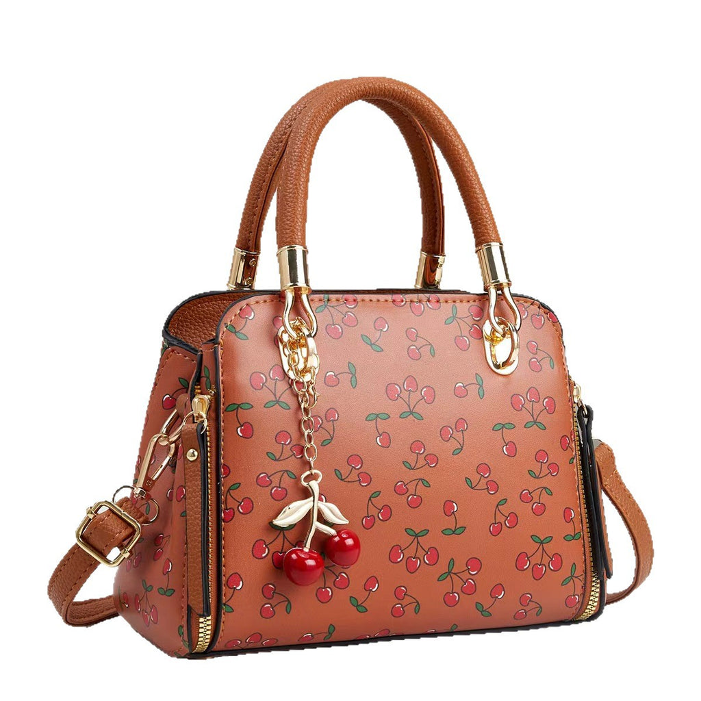 Sarah Express Embossed Cherry Pattern Crossbody Handbag