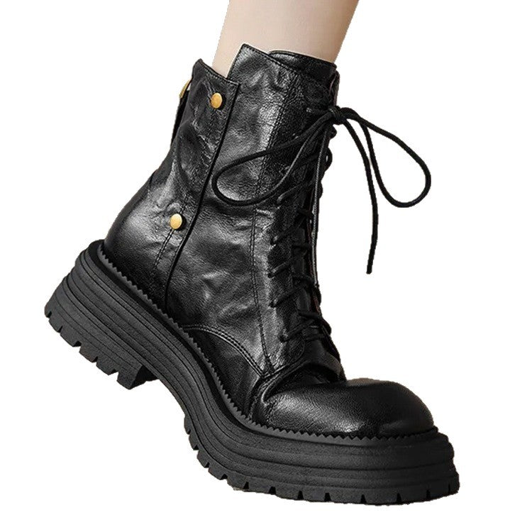 Sarah Express Chunky Sole Lace-Up Ankle Boots