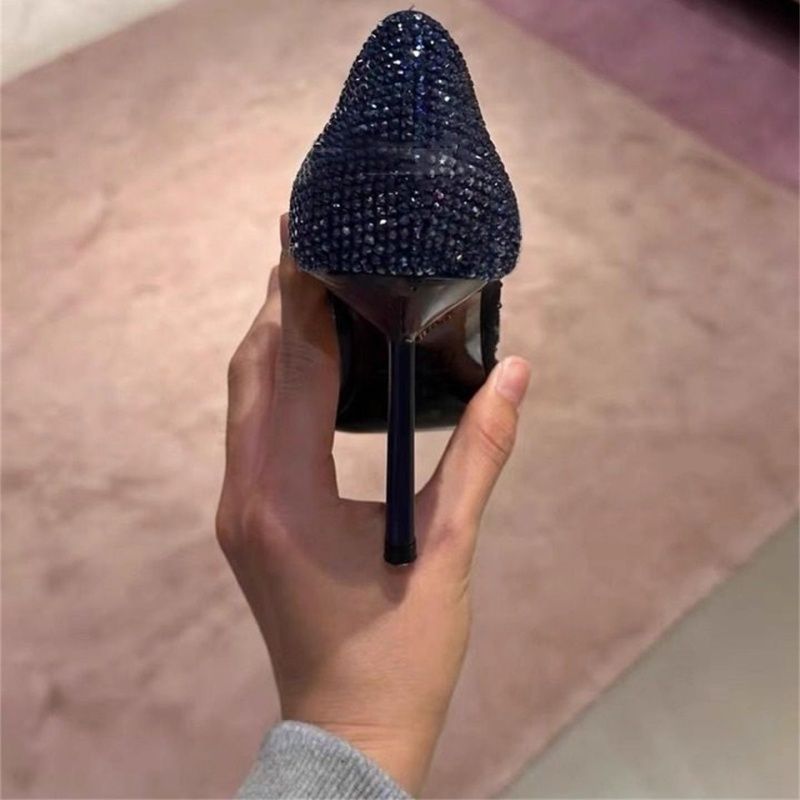 Sarah Express Mesh Rhinestone Pointed-toe Stiletto Heels