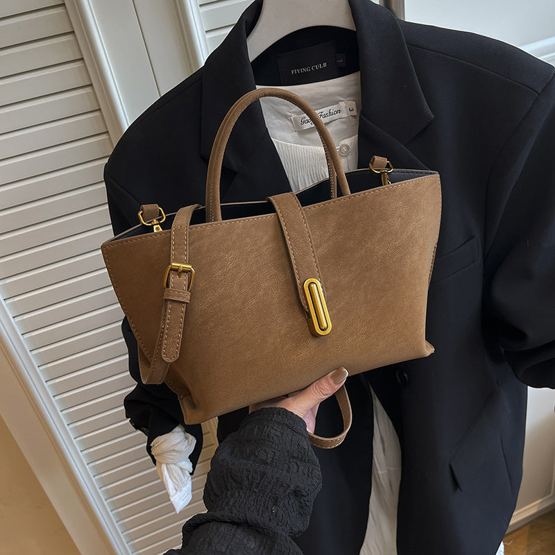 Sarah Express Minimalist Suede-Style Retro Tote Bag