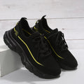 Sarah Express Women's Lightweight Flyknit Casual Sneakers Black