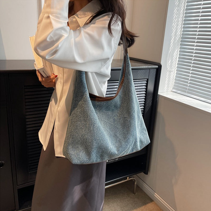 Sarah Express Denim Canvas Bucket Shoulder Bag