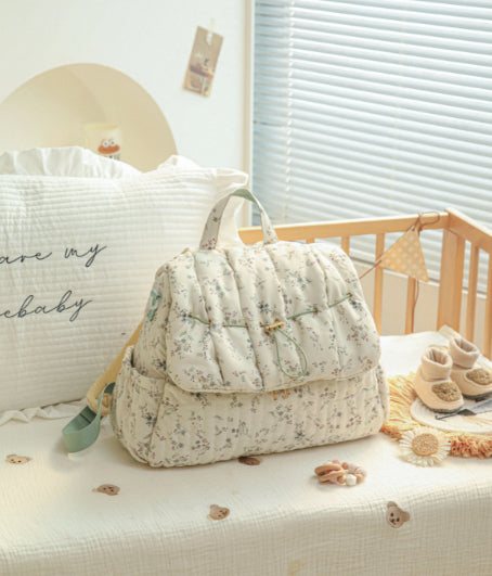 Sarah Express Floral Pattern Breathable Diaper Tote Bag