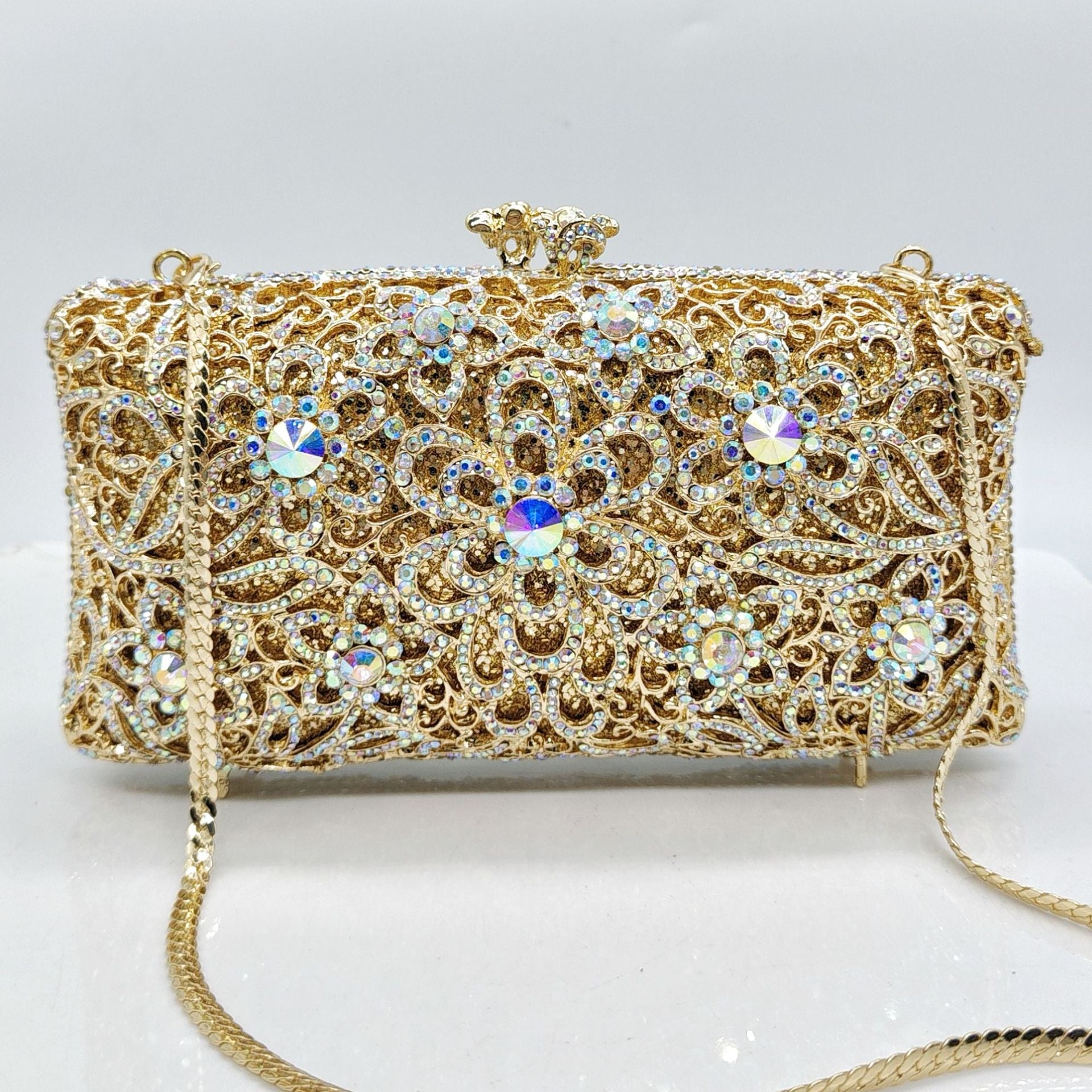 Sarah Express Crystal Rhinestone Evening Clutch Bag