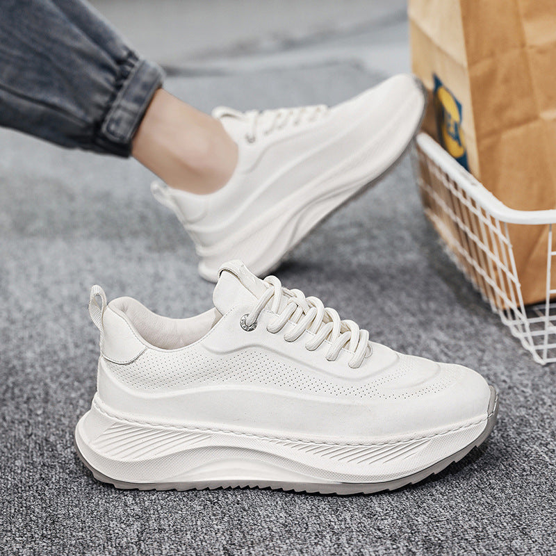 Sarah Express Men's Thick-Soled Lace-Up Breathable Sneakers