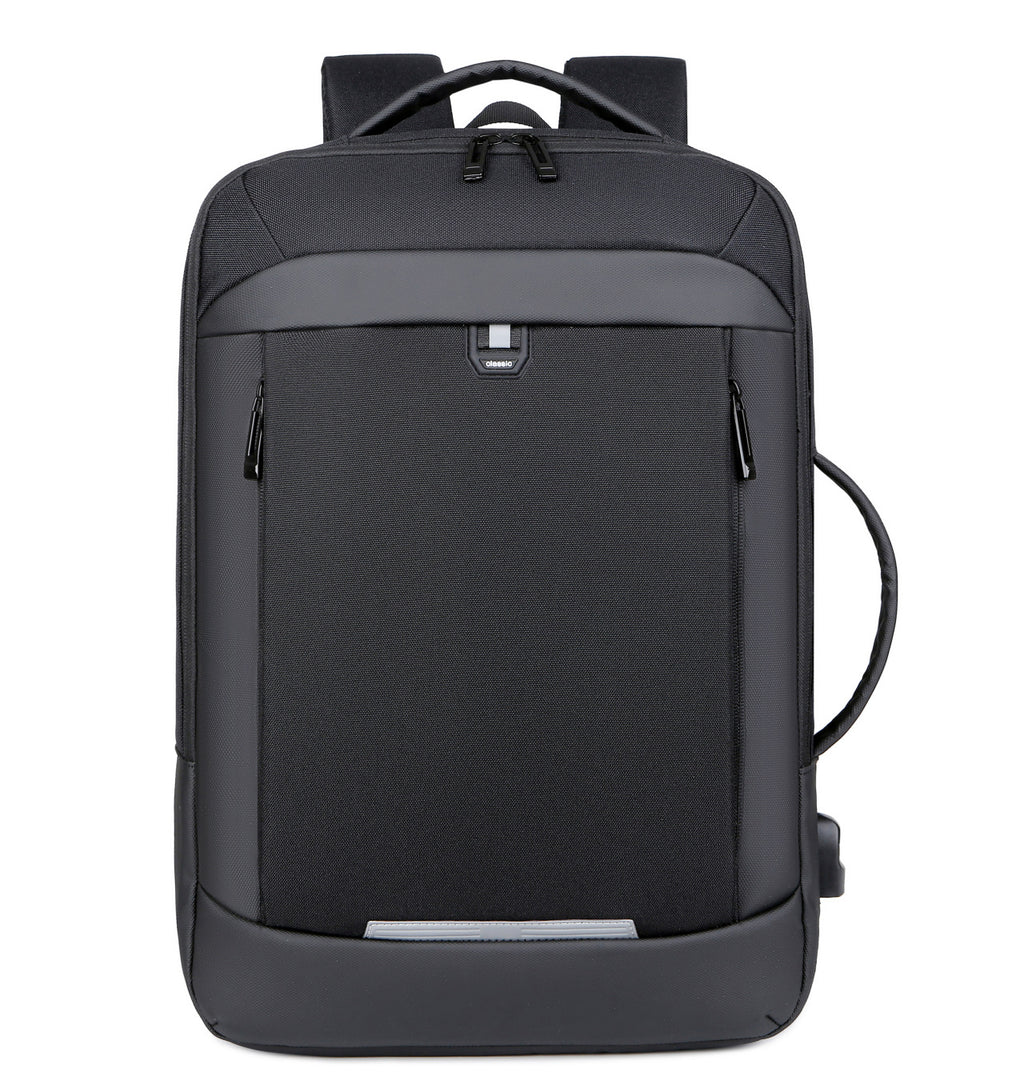 Sarah Express Expandable Oxford Fabric Laptop Backpack Black