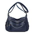 Sarah Express Multi-Pocket Structured Travel Shoulder Bag Blue