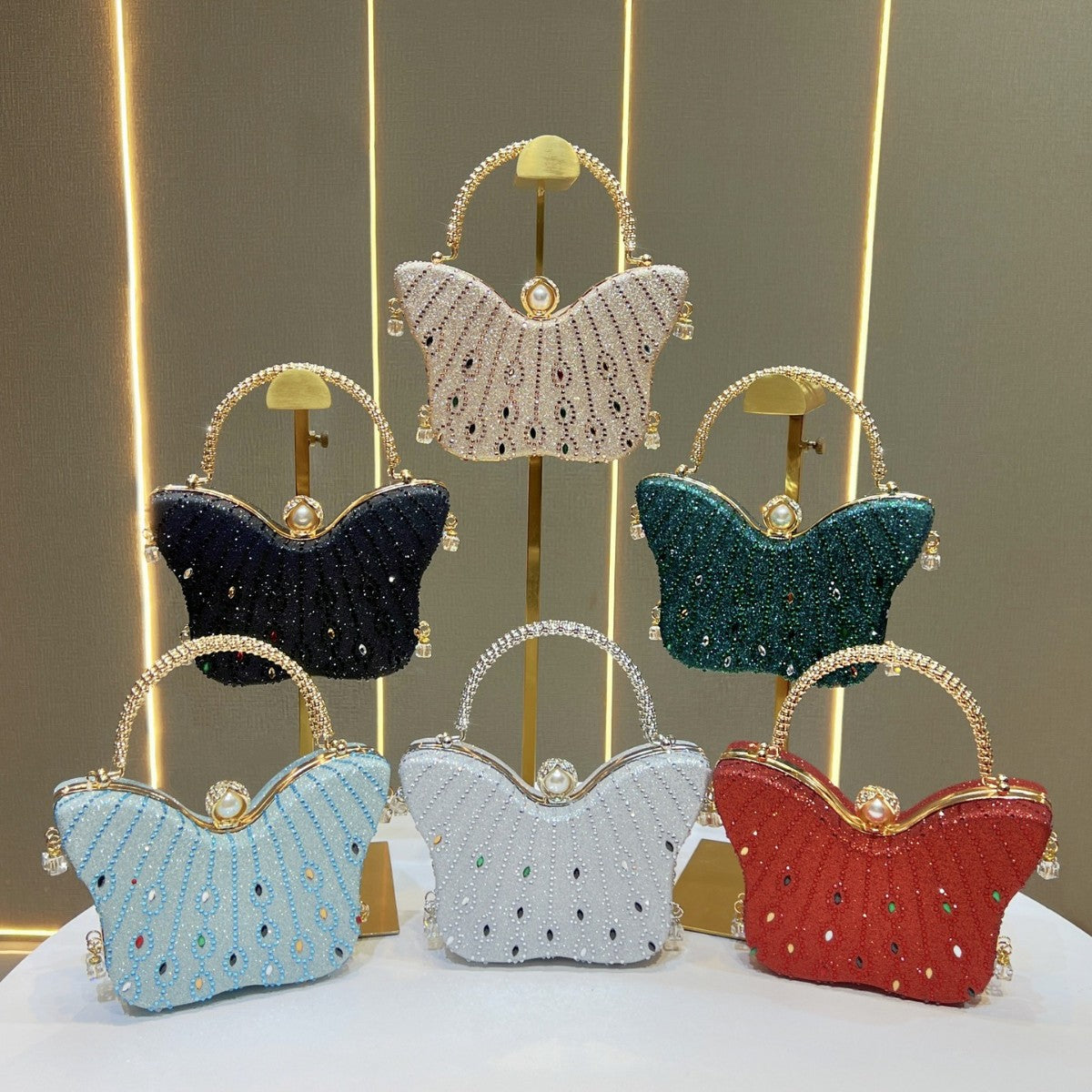 Sarah Express Butterfly Shaped Rhinestone Evening Handbag