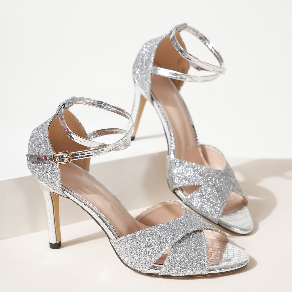 Sarah Express Glitter High Heel Latin Dance Sandals