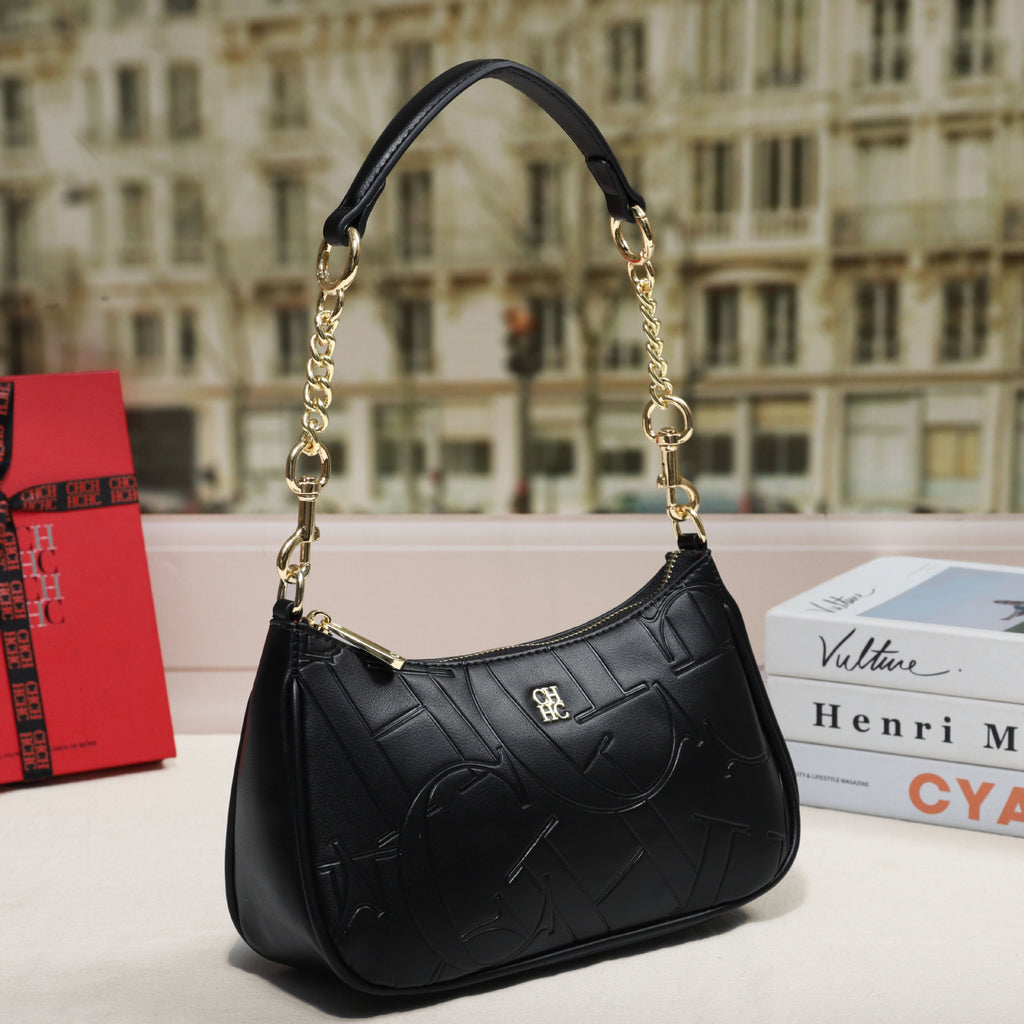 Sarah Express Embossed Letter Dumpling Crossbody Bag
