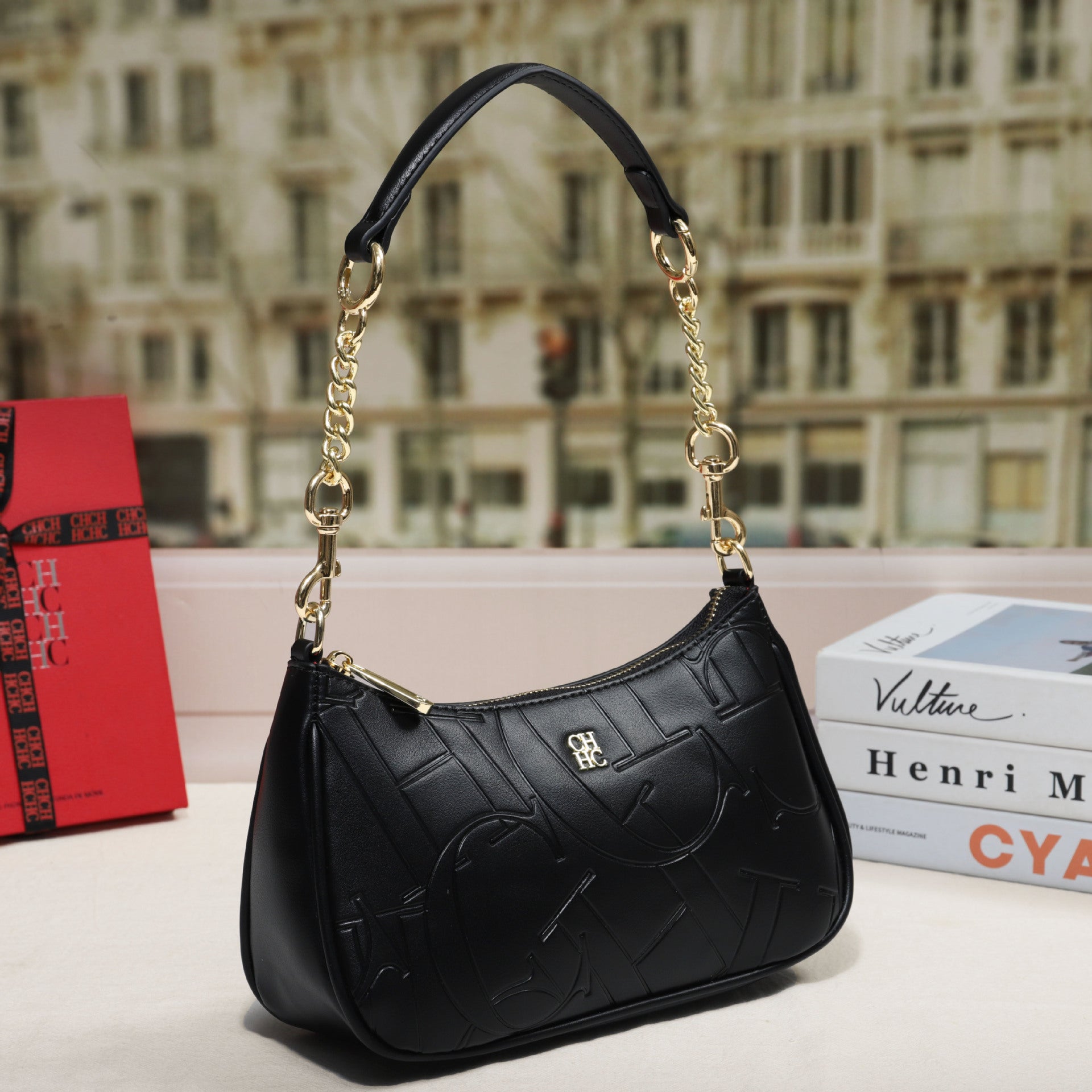 Sarah Express Embossed Letter Dumpling Crossbody Bag