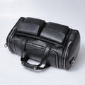 Sarah Express Structured Leather Men's Travel Duffel Bag Black