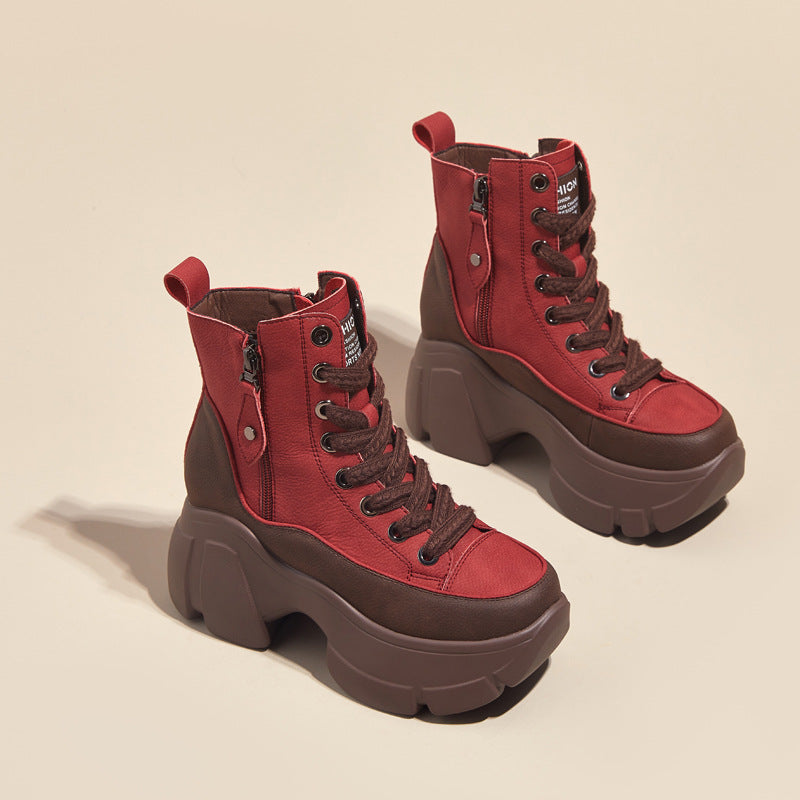 Sarah Express Retro Wedge Casual Short Boots