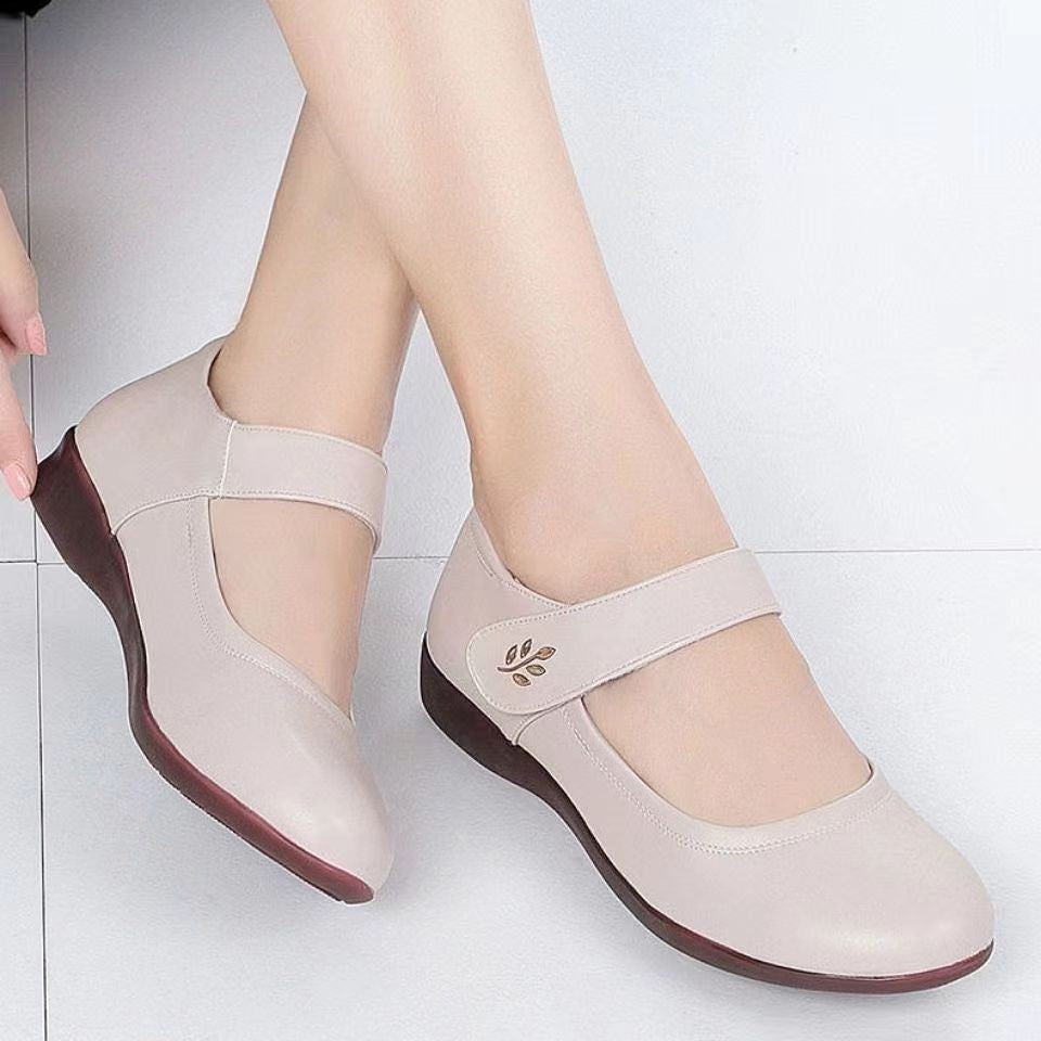 Peep Toe Wedge Heel Buckle Flats – sole profile