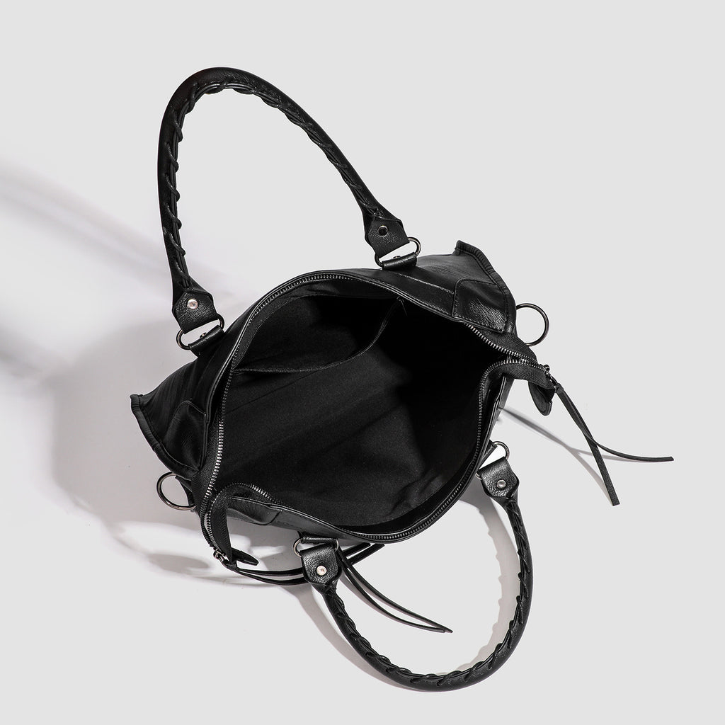 Sarah Express Studded Biker Crossbody Shoulder Bag