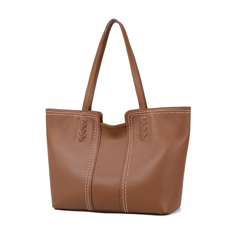 Sarah Express Soft Leather Tote Bag Khaki