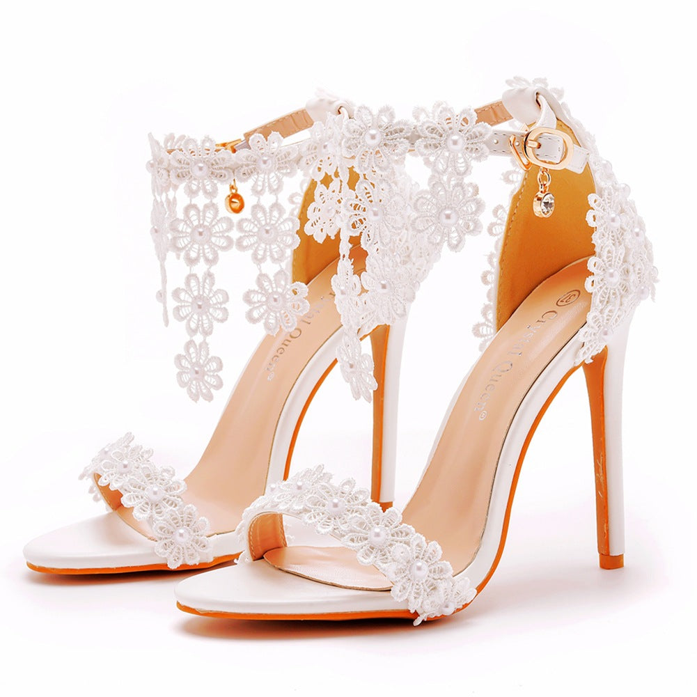 Sarah Express Rhinestone Embellished Open-Toe Stiletto Heels