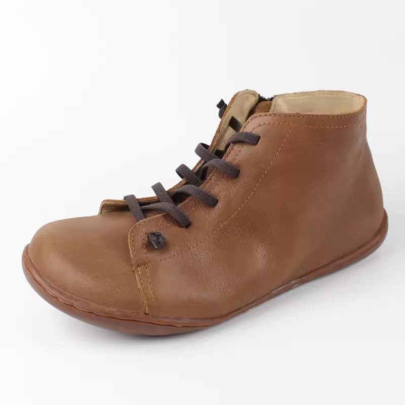 Sarah Express Cowhide Leather Mid-Calf Zipper Boots