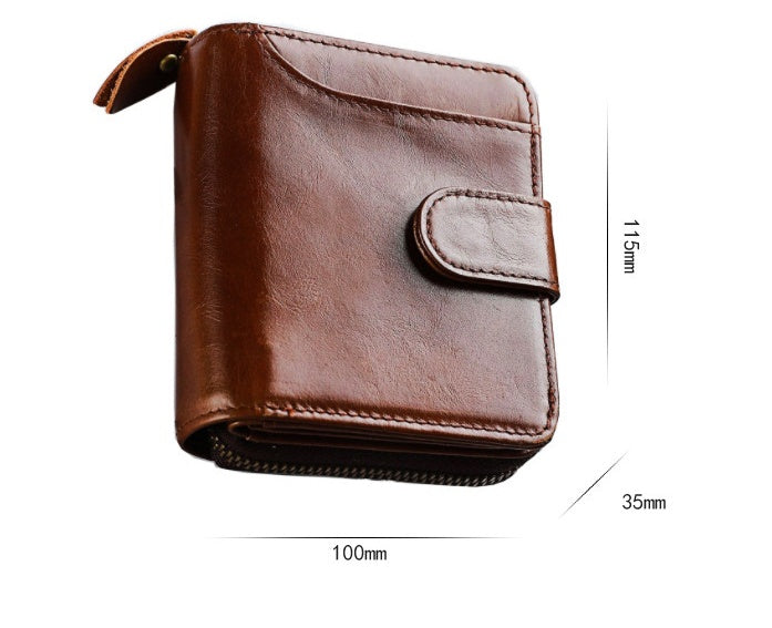 Sarah Express Men's First Layer Leather Short Wallet