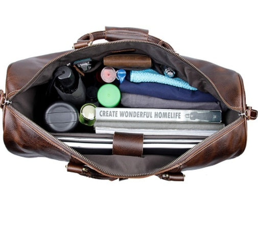 Sarah Express Large Capacity Cowhide Trolley Travel Bag