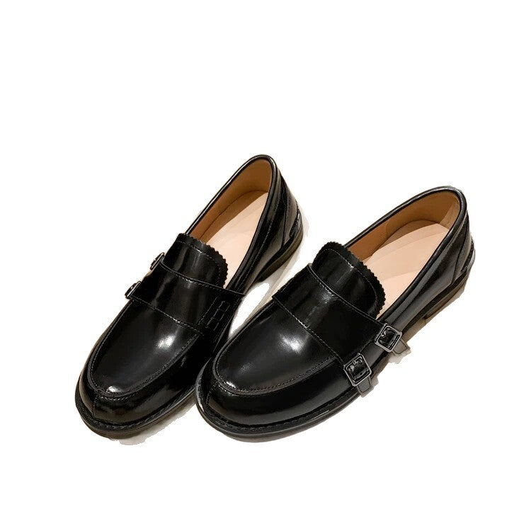 Sarah Express Retro Distressed Buckle Loafers