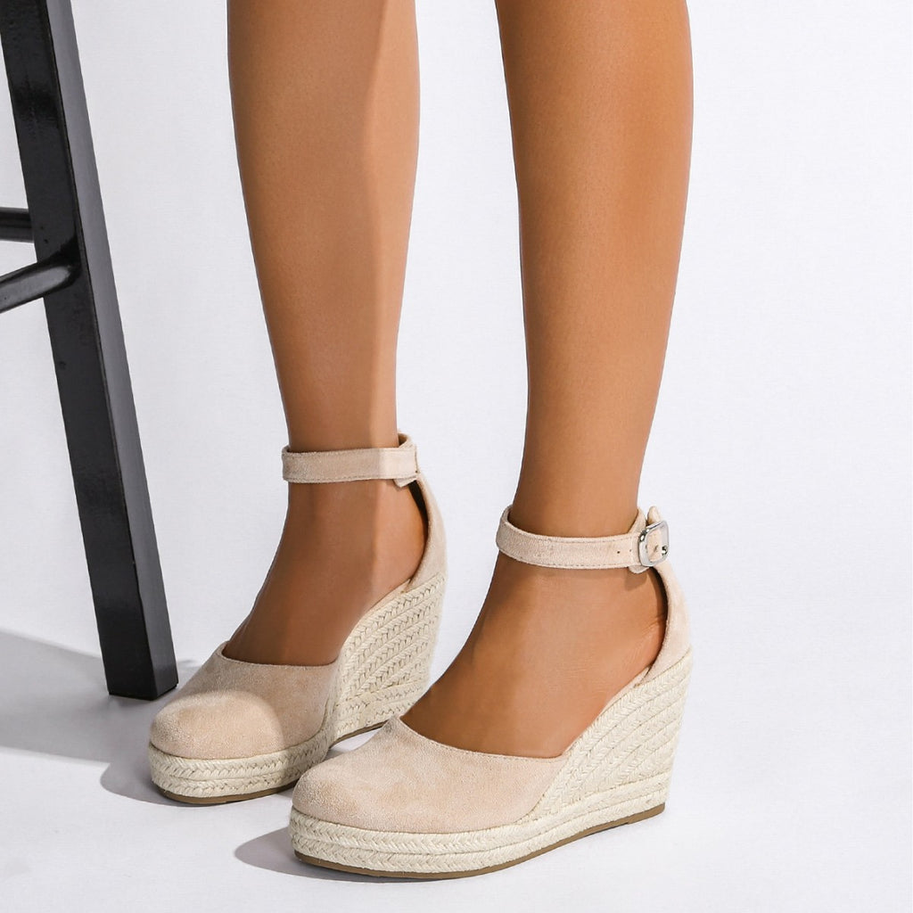 Sarah Express Women's Straw-Woven Jute-Strand Wedge Sandals