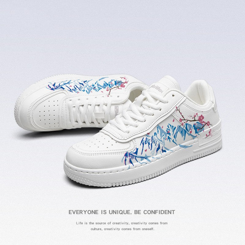 Sarah Express Floral Mountain Print Casual Sneakers