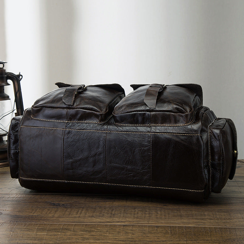 Sarah Express Retro Cowhide Leather Business Document Bag